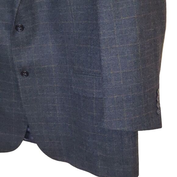 Pronto Uomo 2 Button windowpane Plaid Blazer Wool Sport Coat Jacket Men Size 50R - Picture 3 of 11